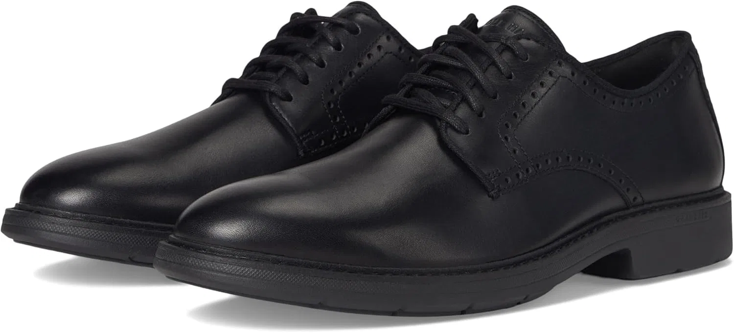 Мужские классические оксфорды Cole Haan с гладким носком, Black Waterproof — фото 2