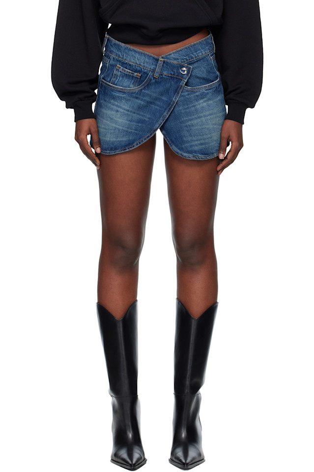 

Coperni Синяя джинсовая мини-юбка с запахом