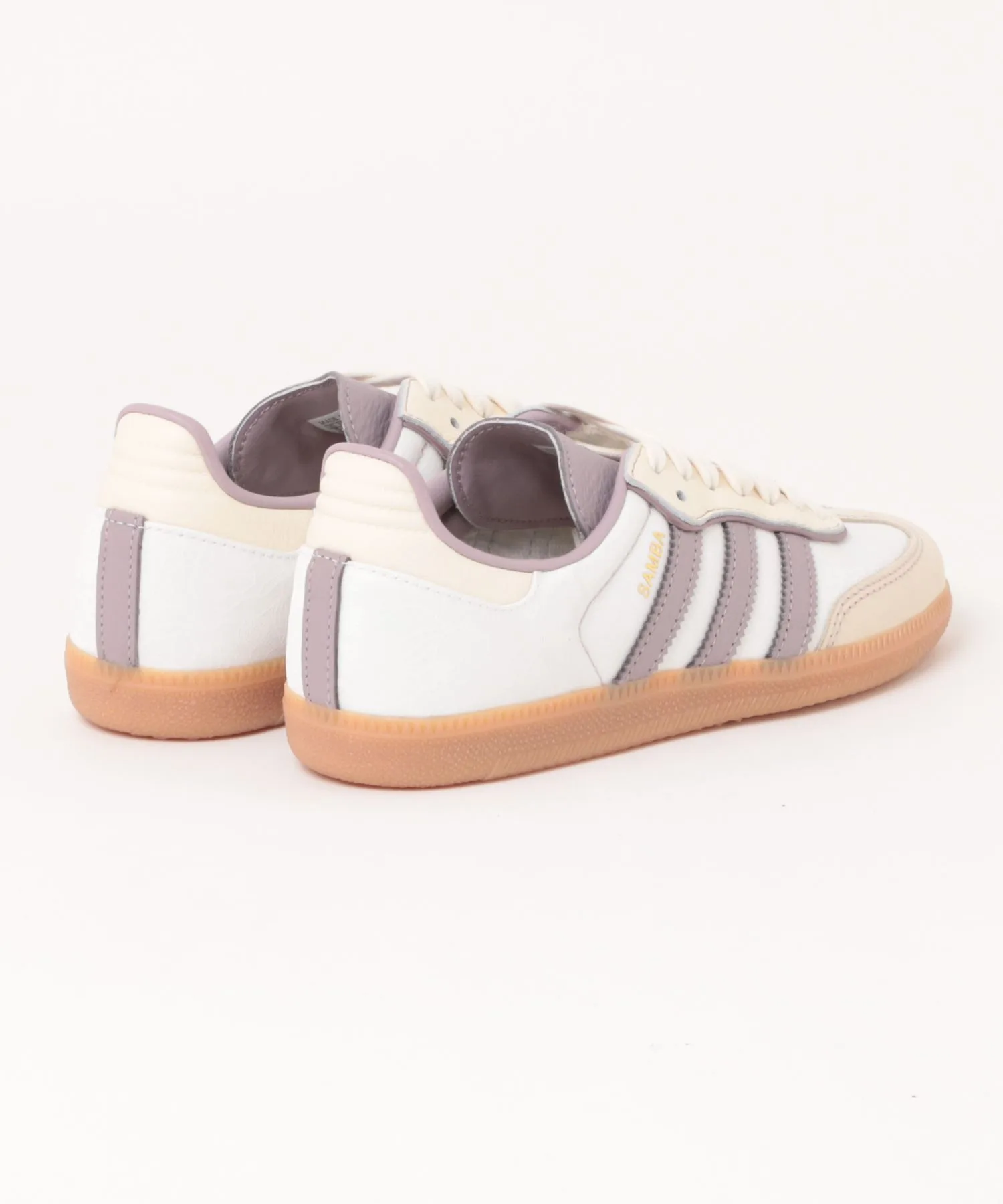 Женские кроссовки из натуральной кожи adidas SAMBA OG IE1417 бежевые — фото 2