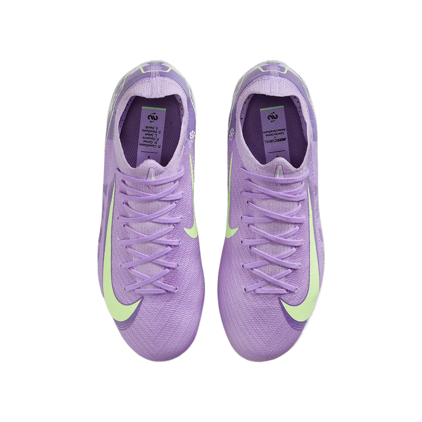 Nike Mercurial vapor 16 pro нескользящие износостойкие низкие детские футбольные бутсы purple kids — фото 4
