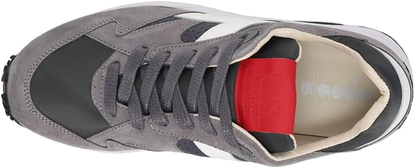 Мужские кроссовки Diadora Eclipse Italia с перфорацией и шнуровкой - серые — фото 4