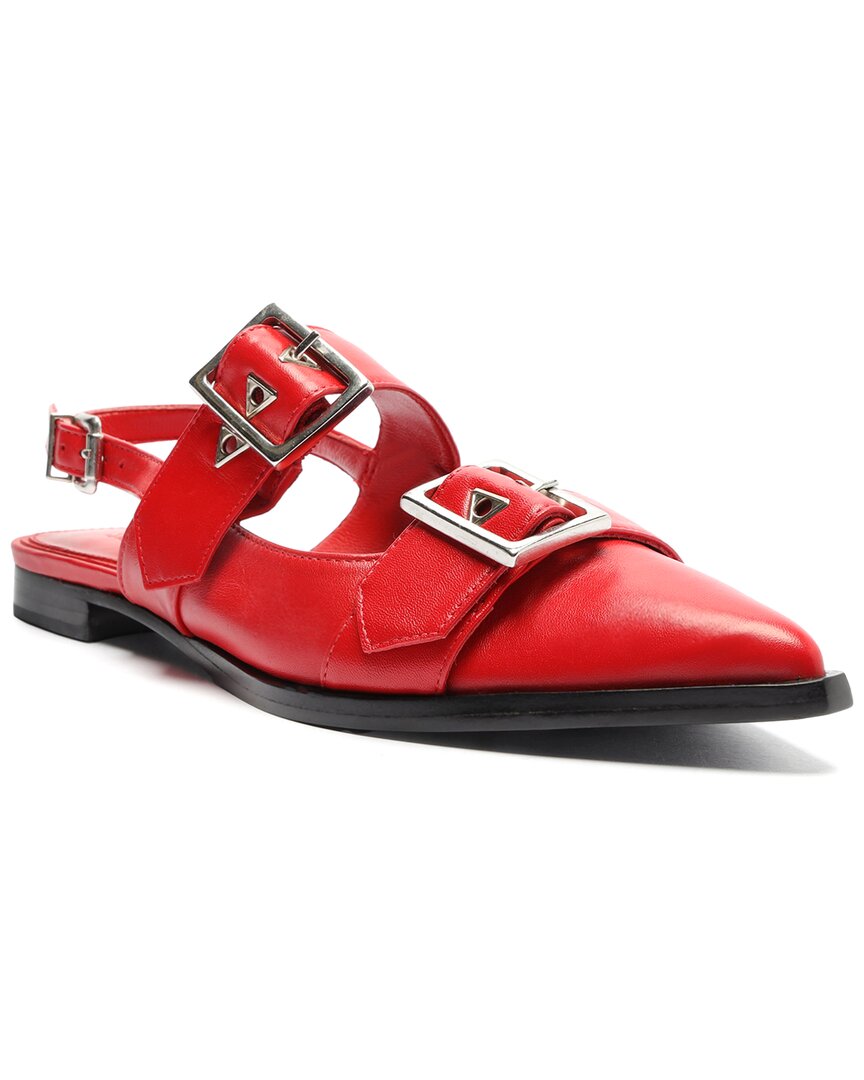Туфли на плоской подошве из кожи SCHUTZ Darla Sling, красный