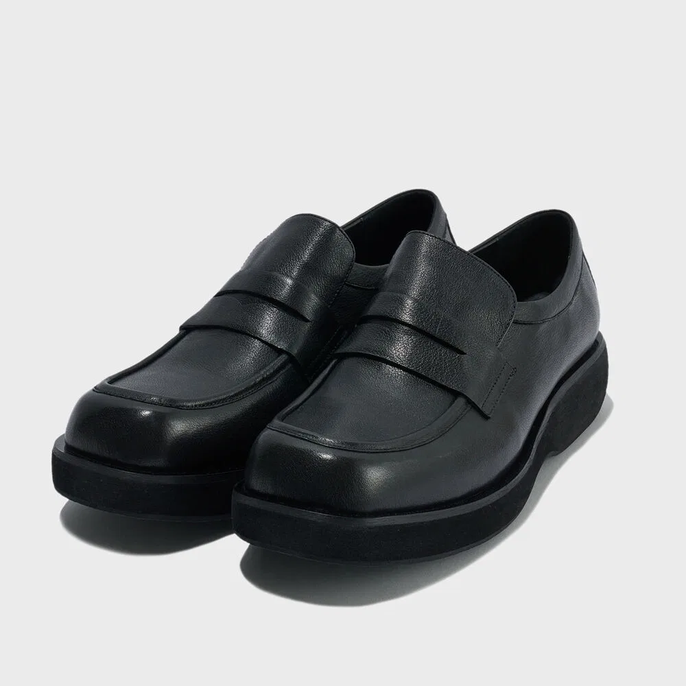 Мужские лоферы пенни Partimento Chunky Round Square Toe чёрные