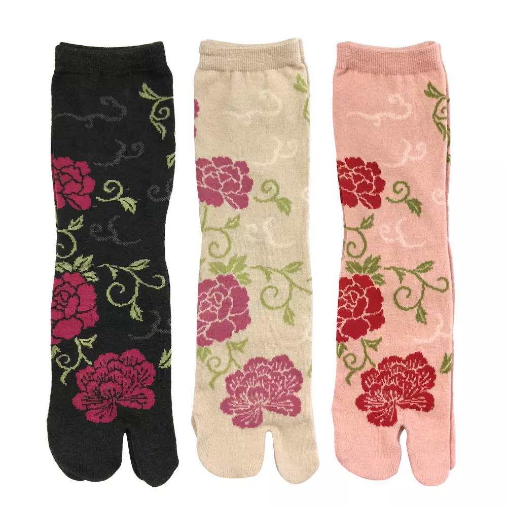 

Женские носки-шлепанцы Wrapables, 3 пары, цветочный узор 1