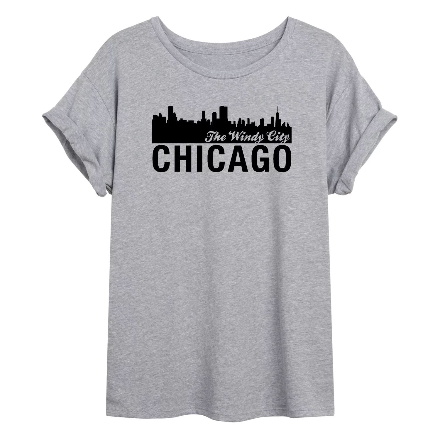 

Детская футболка большого размера с рисунком Chicago City Skyline Licensed Character