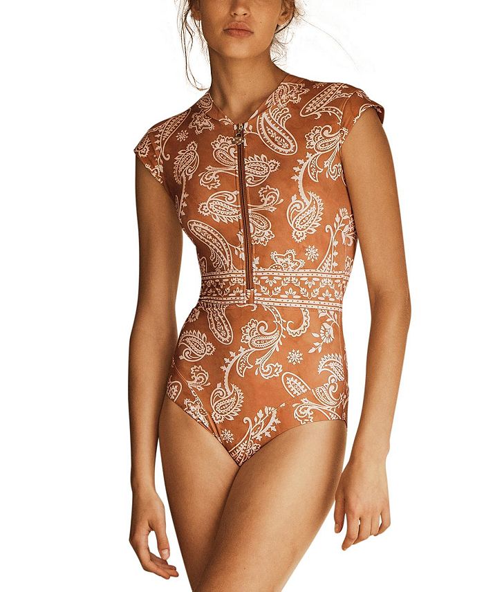 

BUTA Комбинированное платье с короткими рукавами-крылышками AUR OCEÀ, коричневый