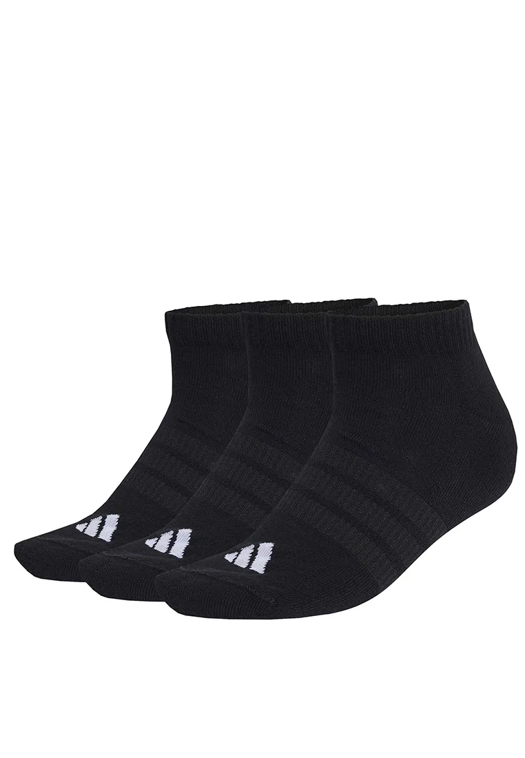 Носки женские, низкие, с мягкой подкладкой, 3 пары Adidas, белый/черный