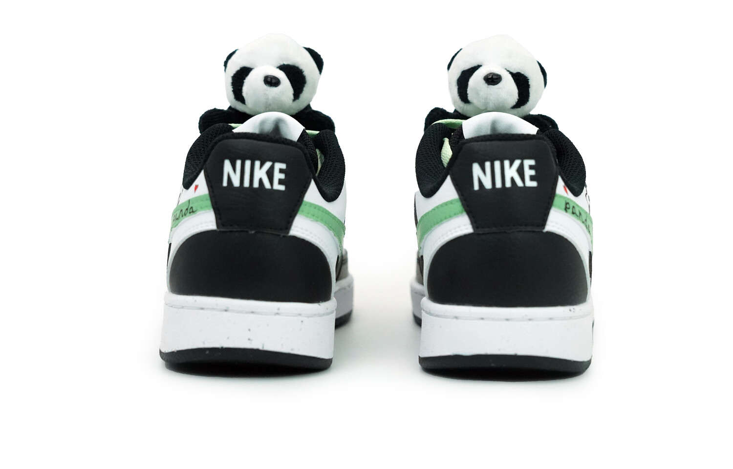 Кроссовки Nike Court Vision Skateboarding Shoes Unisex Low-top Black/white/green, цвет Panda Story — фото 3