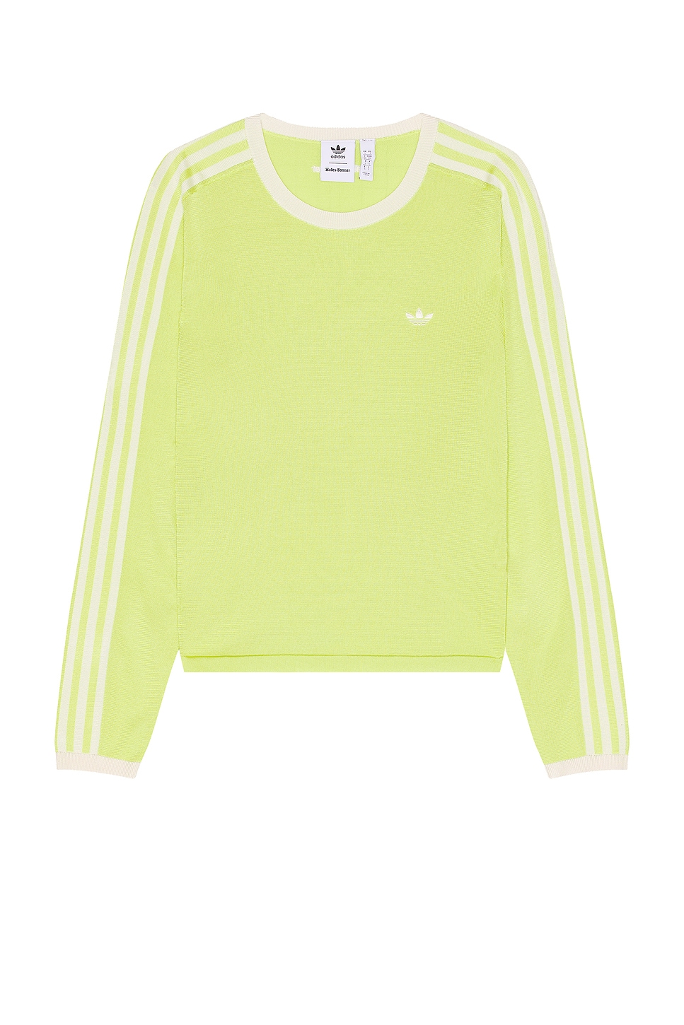 

Вязаная футболка с длинными рукавами Adidas By Wales Bonner, цвет Semi Frozen Yellow & Chalk White