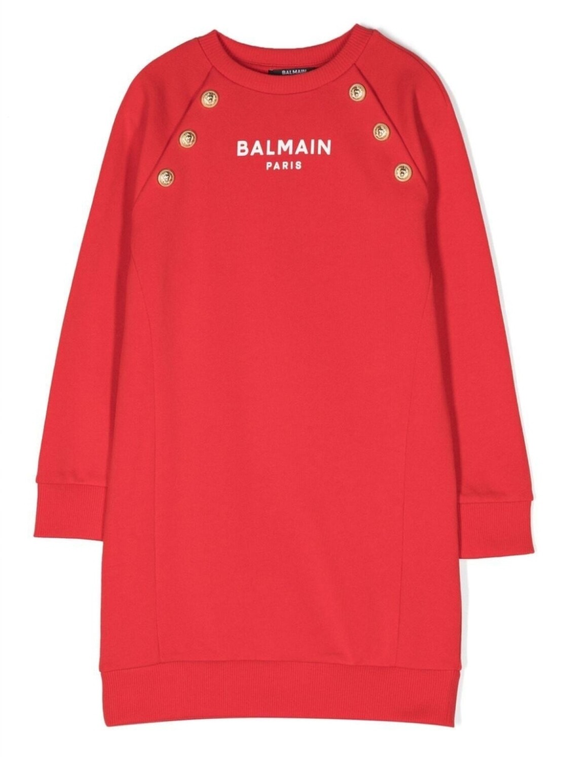 

Balmain Kids трикотажное платье с длинными рукавами, красный