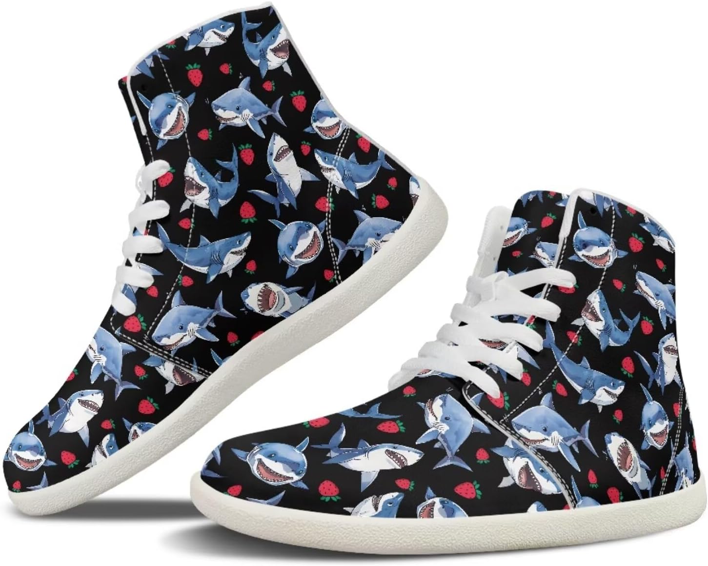 

Мужские кроссовки chaqlin Mid Top, противоскользящие, широкой посадки, минималистичного дизайна, классические модные высокие кеды, шнуровка, стильные повседневные кроссовки для пар, Shark Strawberry