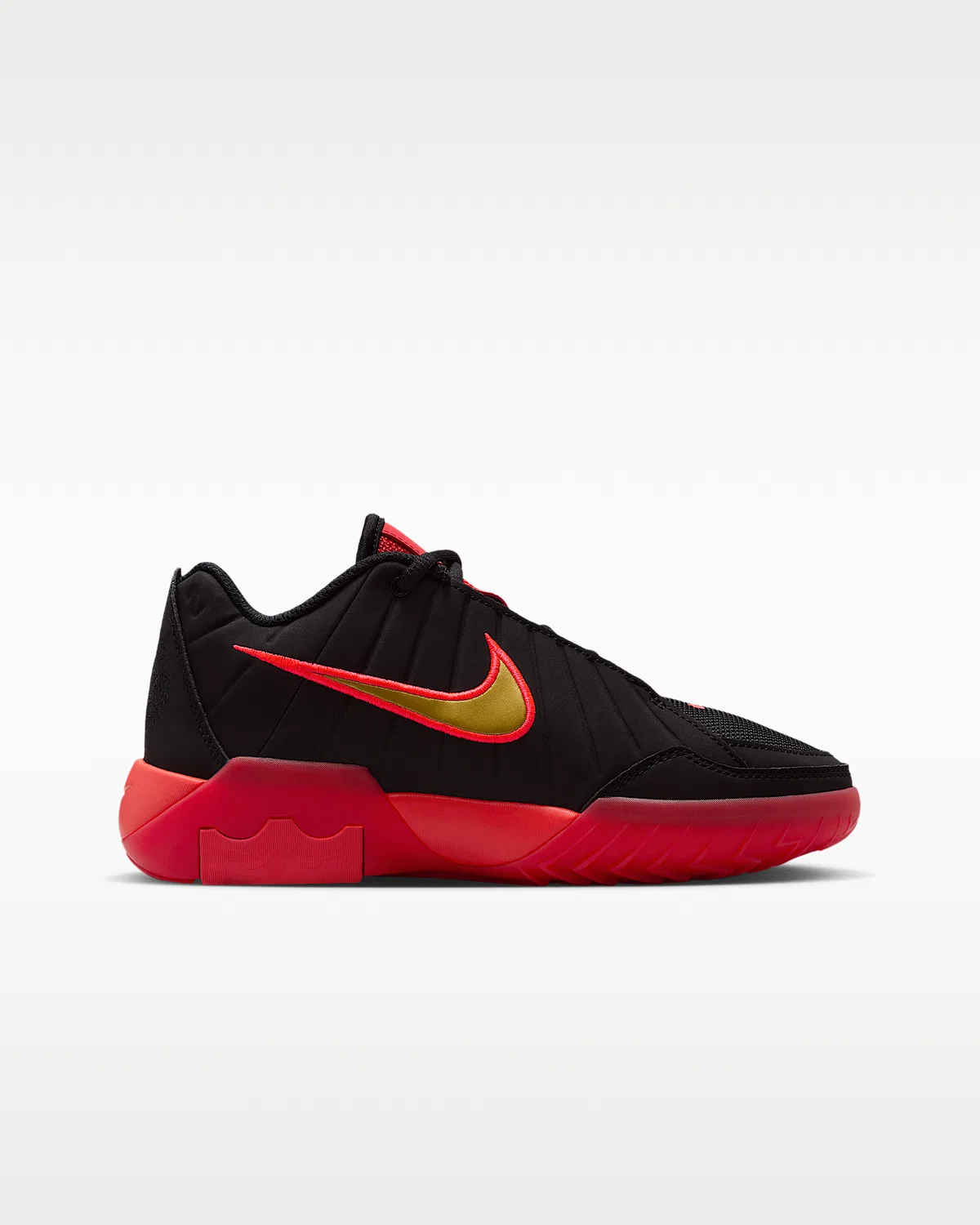Детские баскетбольные кроссовки LeBron Witness 9, Black/University Red/Bright Crimson/Metallic Gold — фото 3