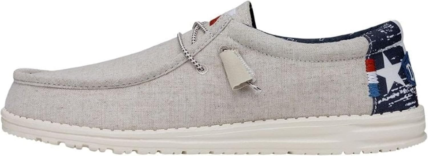 

Мужские лоферы HEYDUDE Wally Stretch из текстиля, Удобная легкая обувь без шнурков для мужчин, Для повседневной носки, прогулок и путешествий, слоновая кость