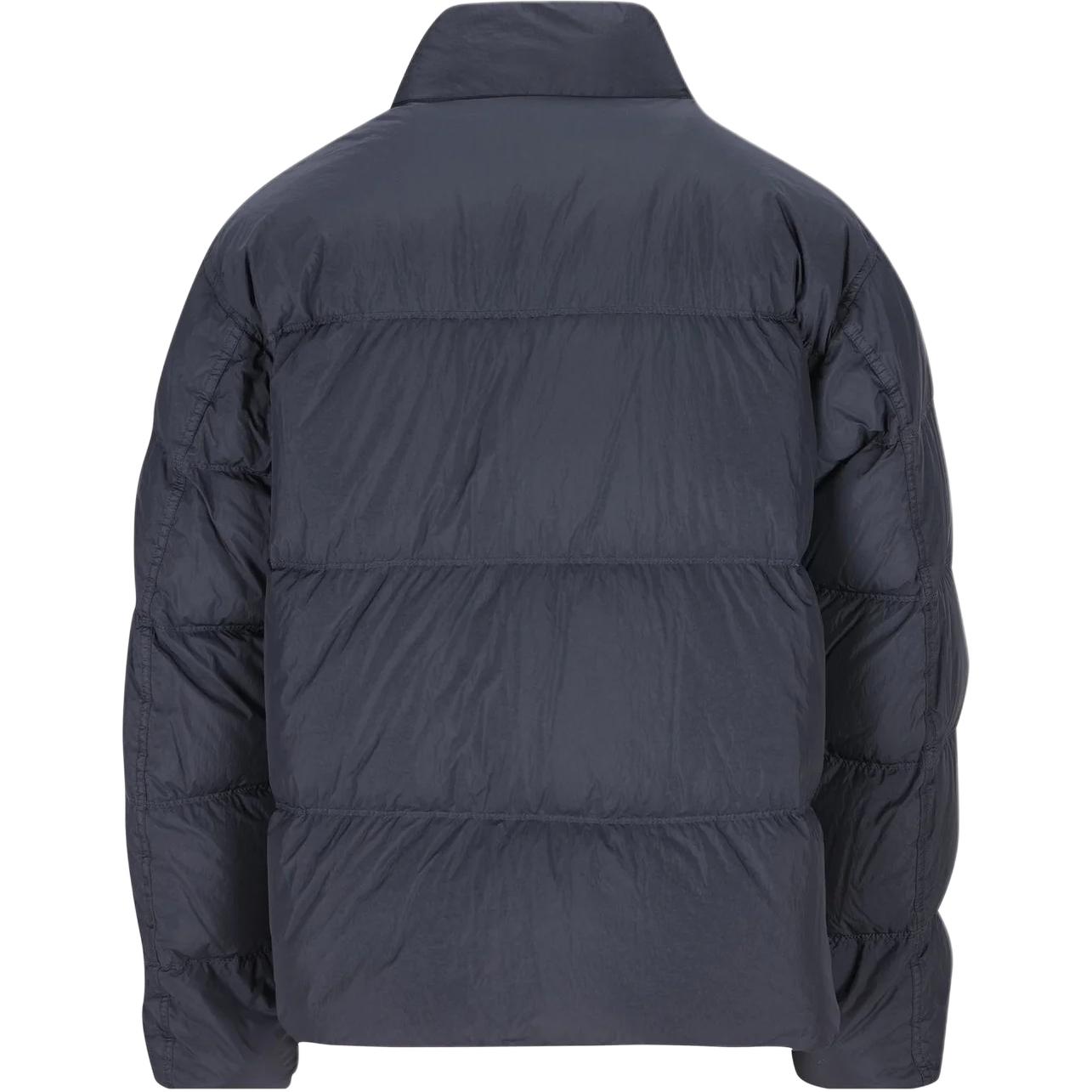 Пуховая куртка с высоким воротником и нашивкой с логотипом Stone Island, синий — фото 2