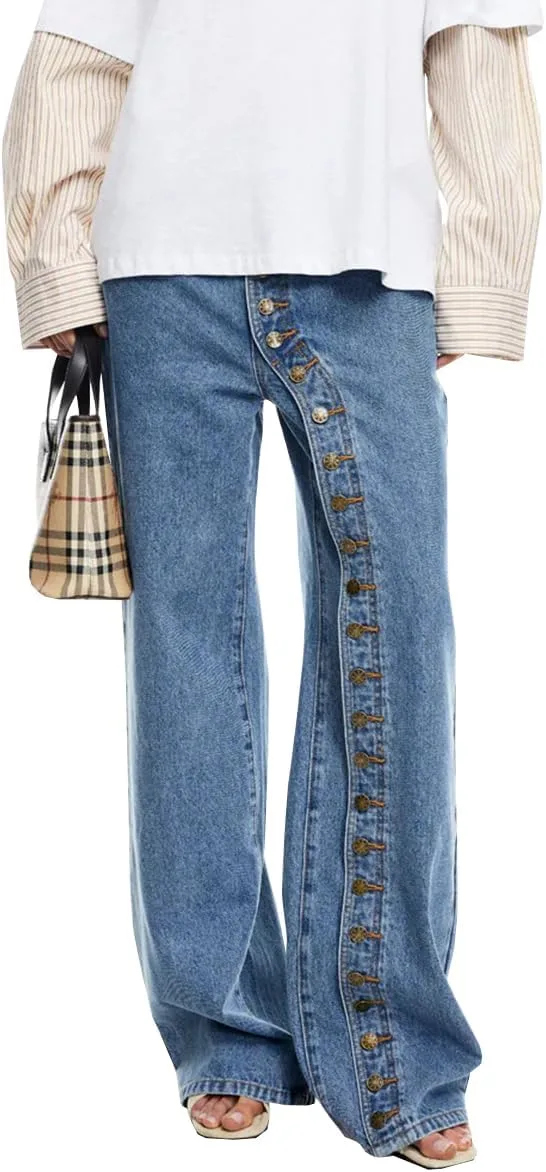 

Женские джинсы low rise wide leg в стиле vintage TACSTRUN