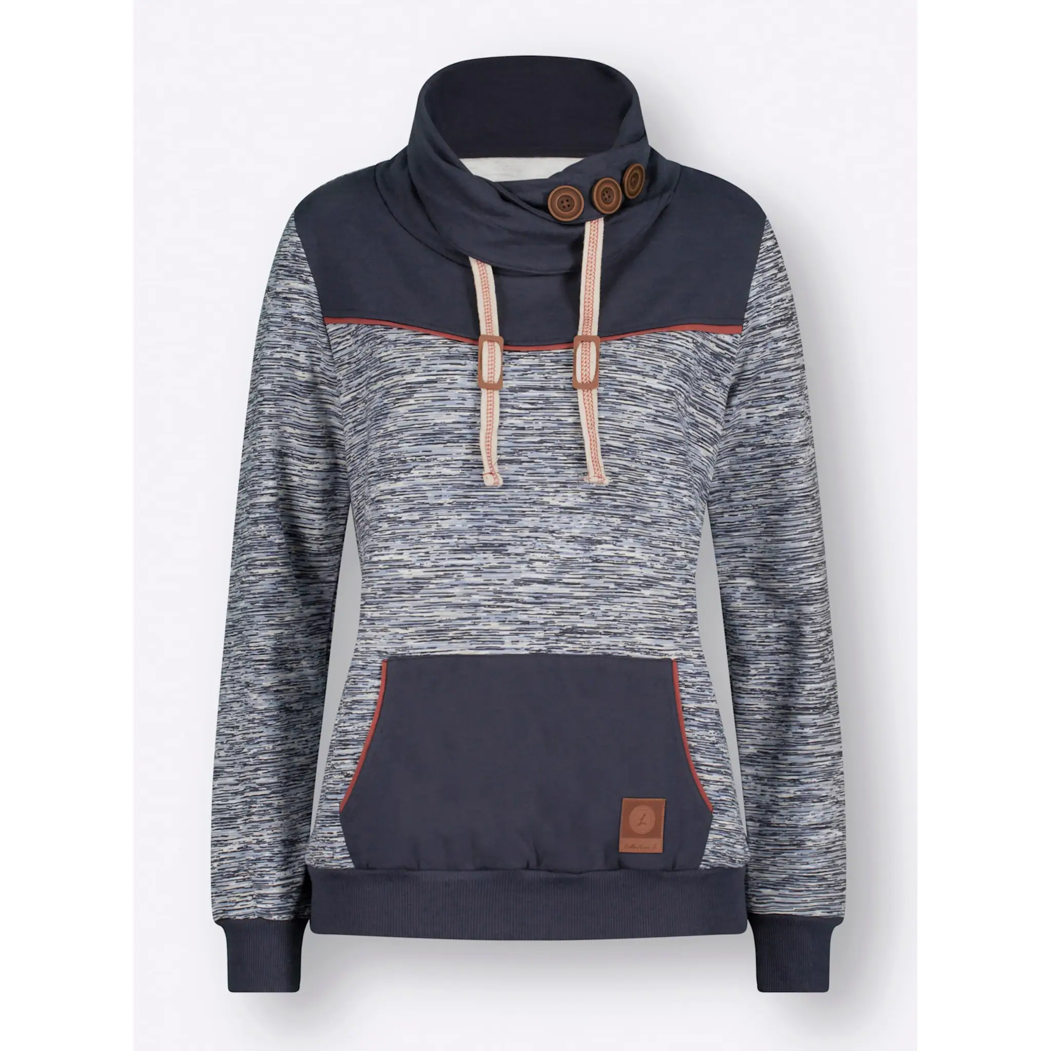 

Толстовка в стиле casual Casual Looks, цвет Marine-Weiß-Meliert