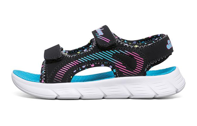 

Скользоустойчивые детские сандалии черные разноцветные подростковые Skechers