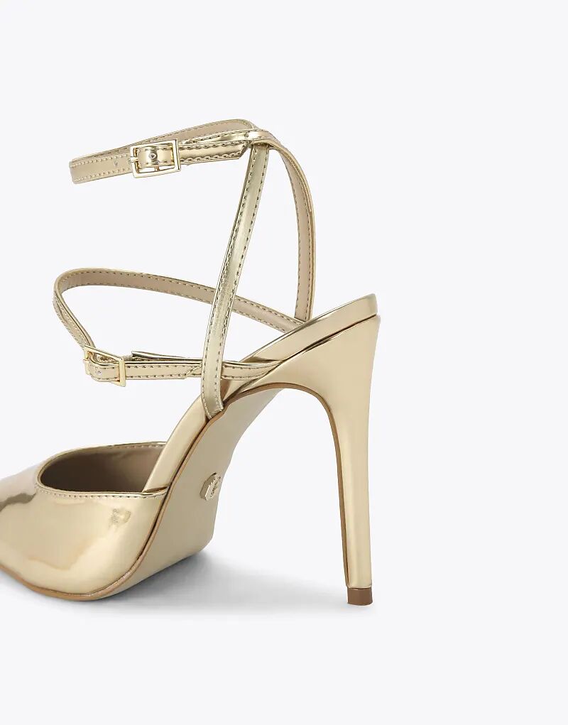 Туфли-лодочки Carvela Eterno с ремешками и золотистым каблуком — фото 4