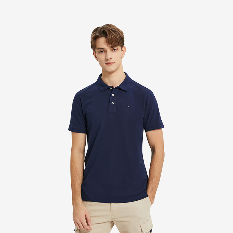 Рубашка поло мужская темно-синяя 002 Tommy Hilfiger, темно-синий — фото 3