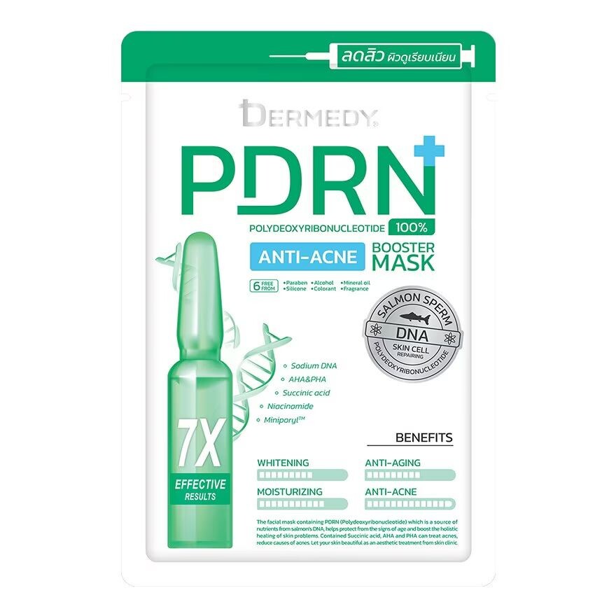 

Dermedy PDRN Booster Anti-Acne Mask 1'S แผ่นมาสก์ จัดการปัญหาสิว ลดสิว, Green