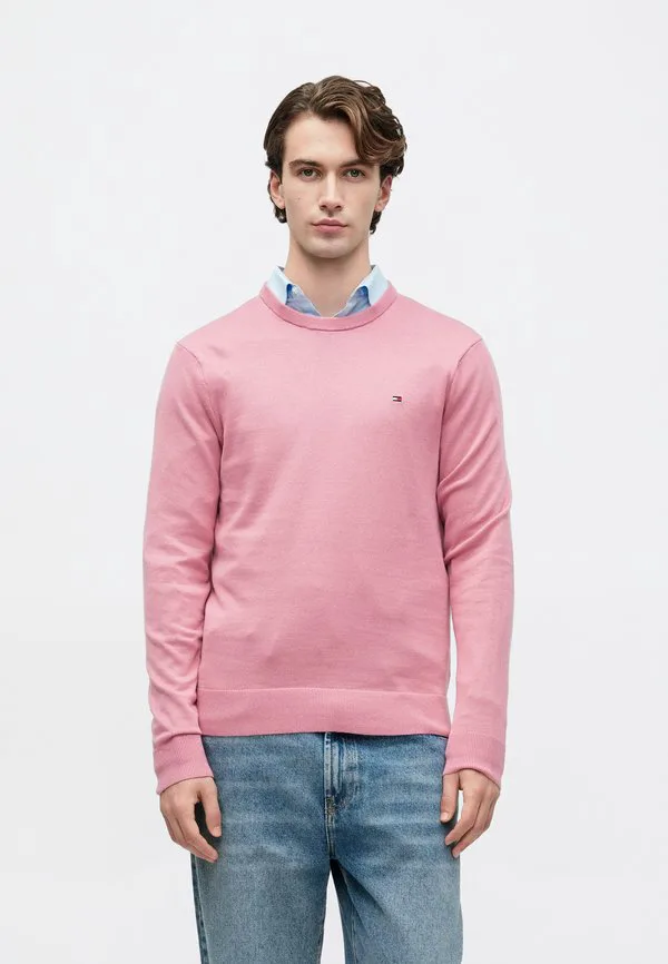 Свитер с круглым вырезом и вышивкой флага Tommy Hilfiger, Camellia Blush