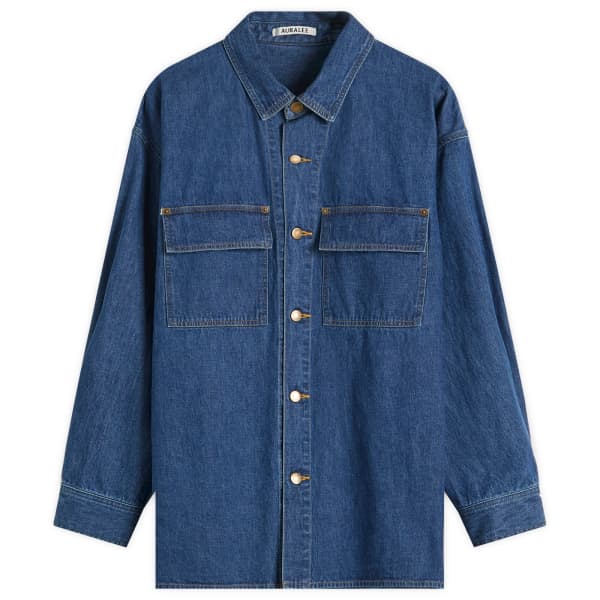 

Рубашка из денима Selvedge light oz Auralee, индиго