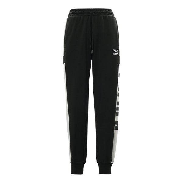 

Брюки retro block sweatpant 'black white grey' Puma, черный