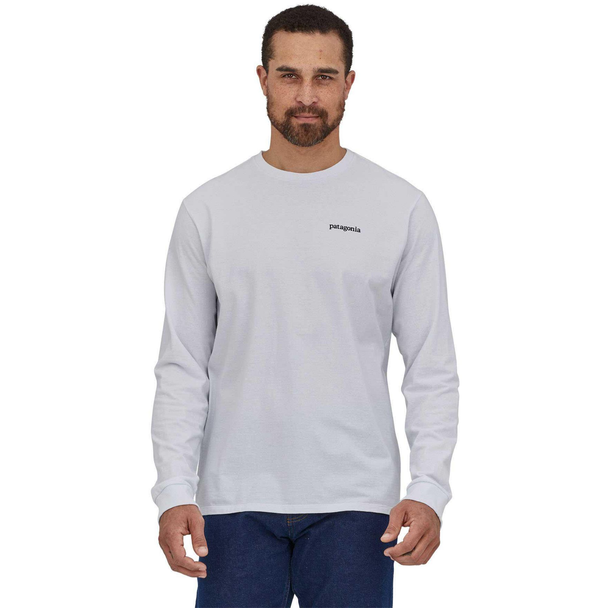 Мужская футболка с длинными рукавами Line Logo Ridge Responsibili-Tee Patagonia, White — фото 2