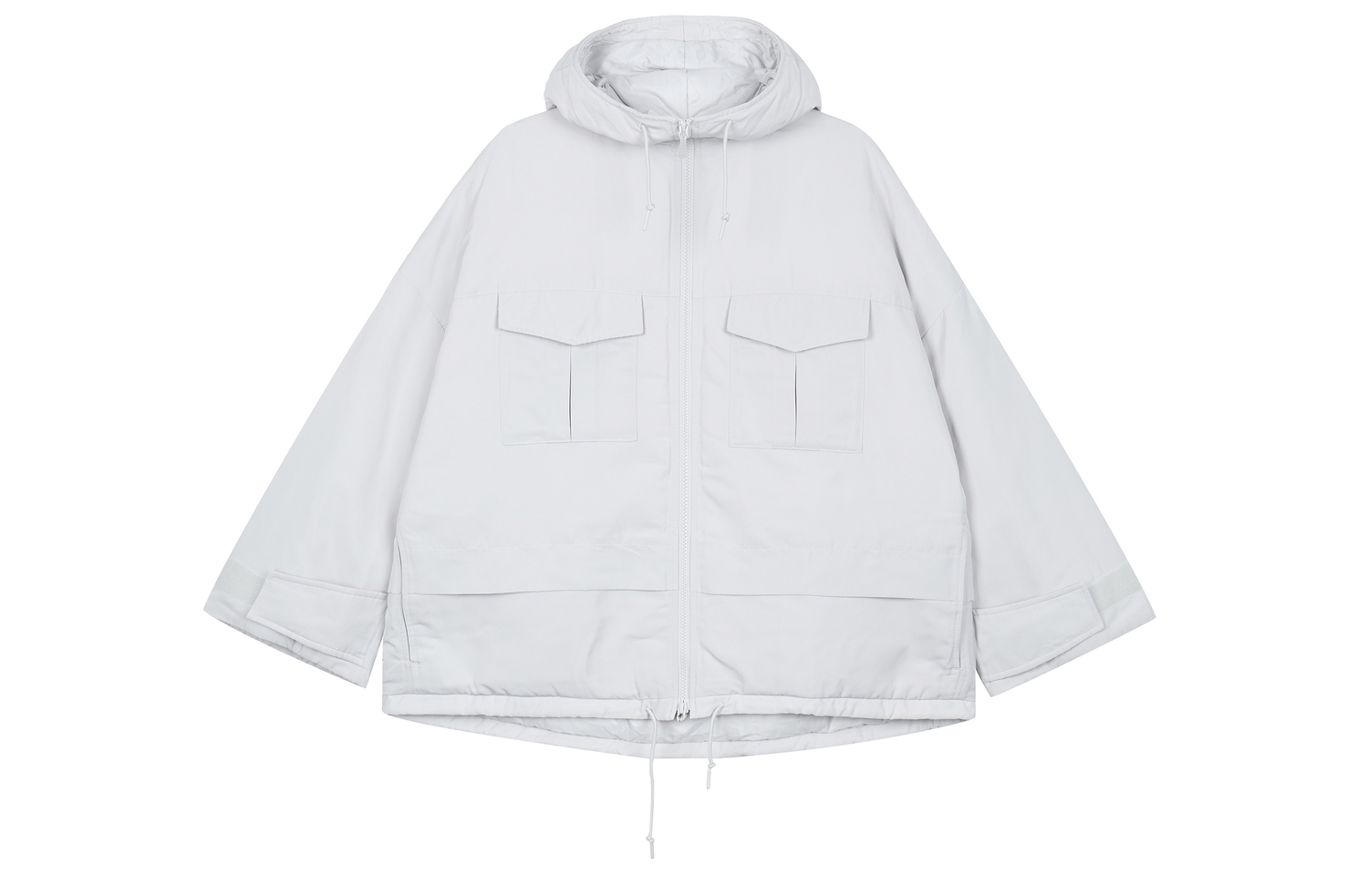 X White Mountaineering Женская Гибридная Пуховая Оверсайз Парка Светло-Серый UNIQLO, Серый — фото 2