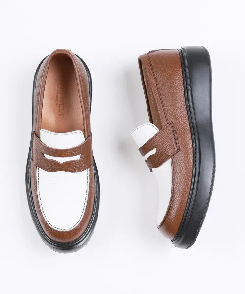 Мужские лоферы BRENOWELT Dunk Brown Combi Penny Loafer