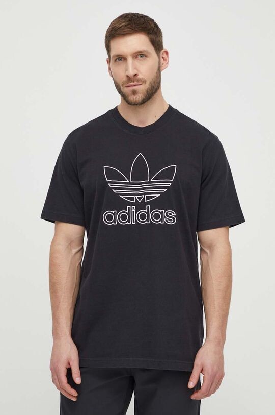 

Хлопковая футболка с трилистником adidas Originals, черный
