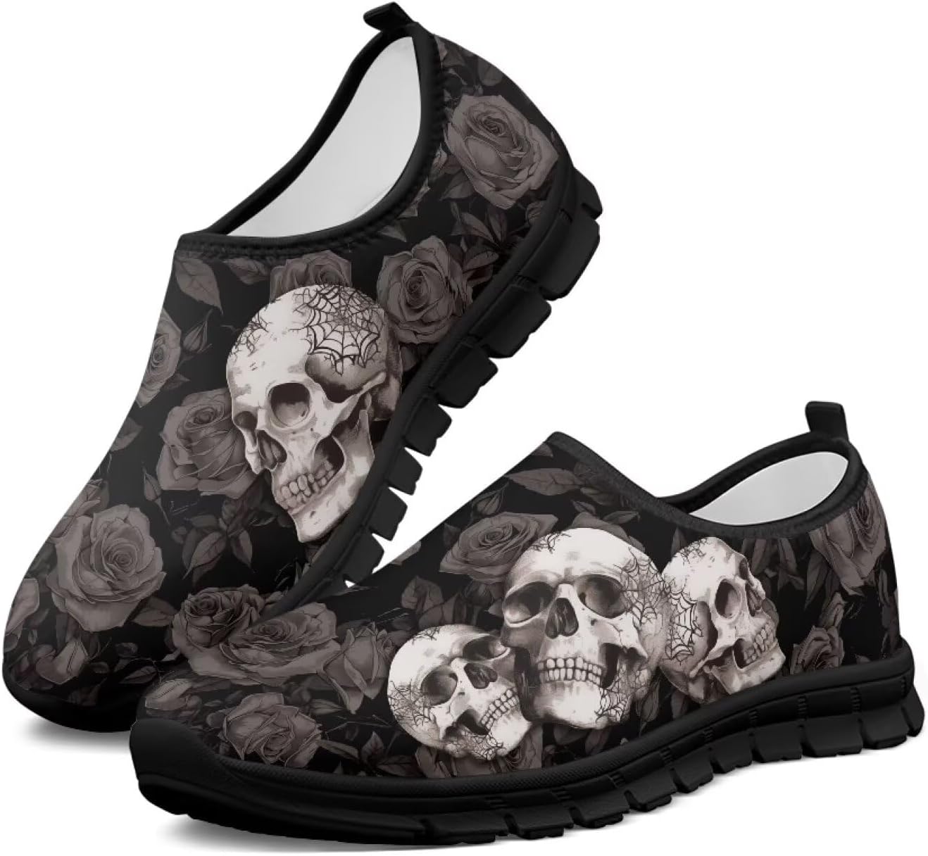 

Женские теннисные кроссовки Удобные противоскользящие спортивные для ходьбы, занятий в тренажерном зале, бега, повседневные модные кроссовки Chririnla, Fashion Skull Print