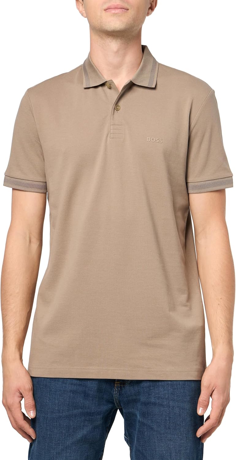 

Мужская спортивная рубашка-поло BOSS Pio Sporty Tonal Collar, Dust