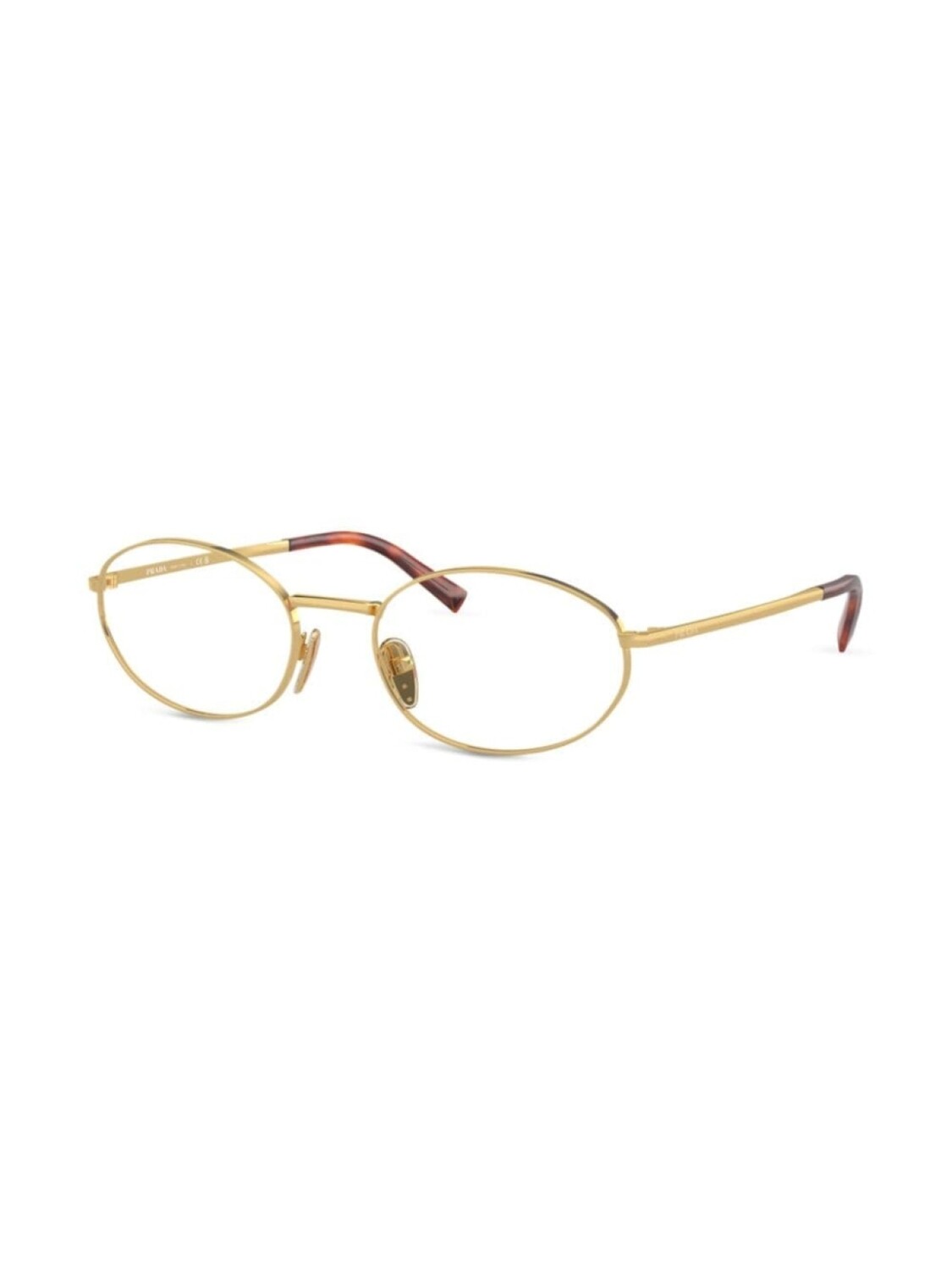 

Prada Eyewear очки в овальной оправе с эффектом металлик, золотой