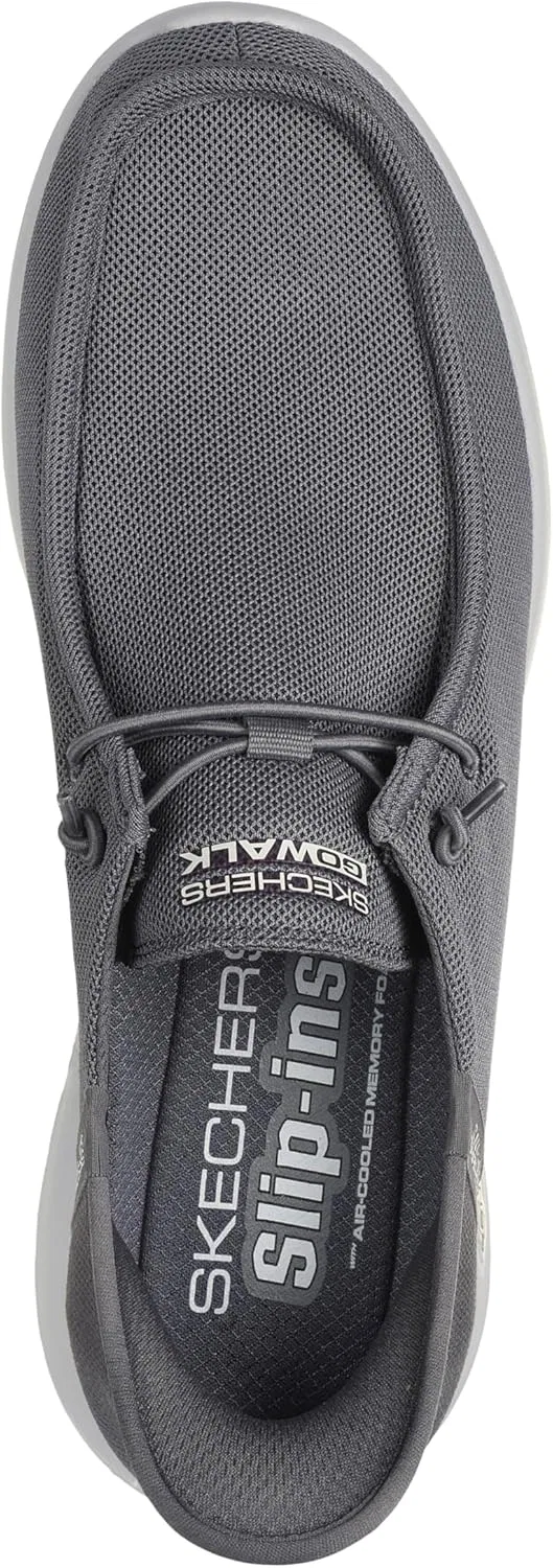 Мужские слипоны Skechers Hands-Free Go Walk Max - кроссовки без помощи рук, Gray — фото 4