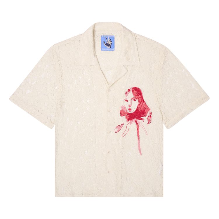 

Рубашка KidSuper Lace Girl Painting Shirt 'Cream', кремовый