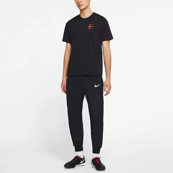 Футболка men's contrasting colors logo sports round neck short sleeve black t-shirt Nike, черный — фото 3