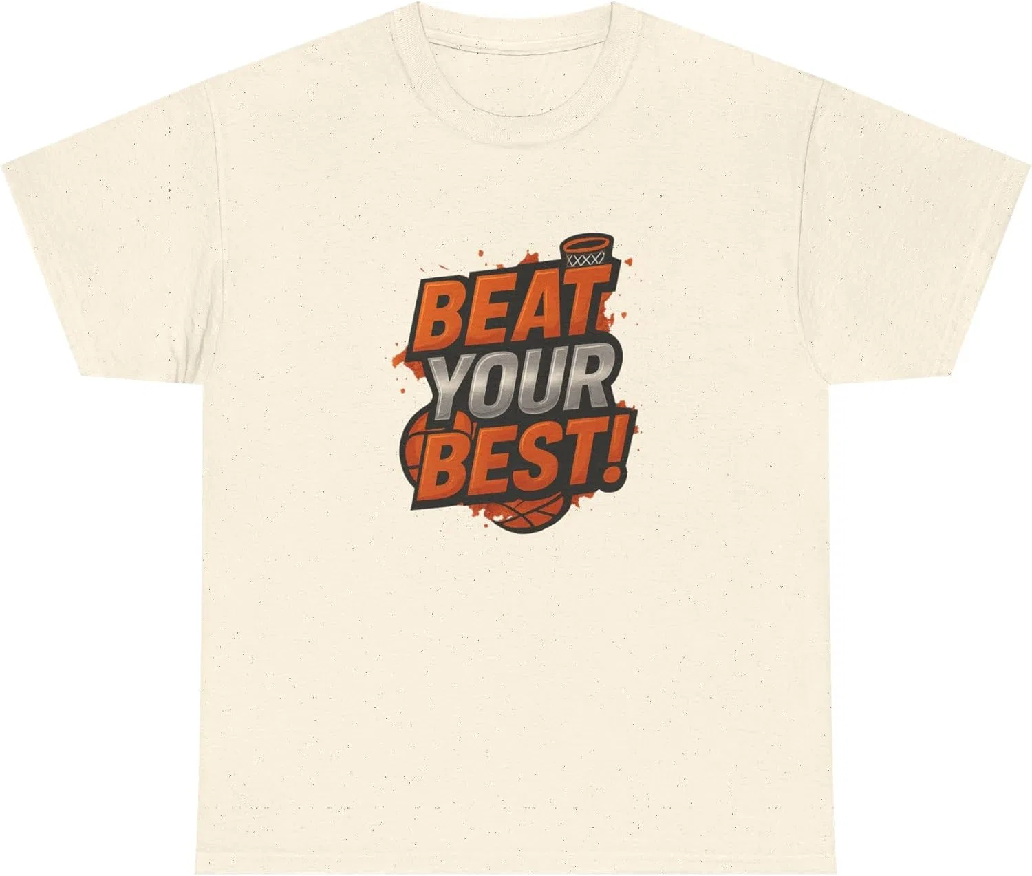 Футболка мотивационная Beat Your Best, Unisex Heavy Cotton Tee, цвет Natural