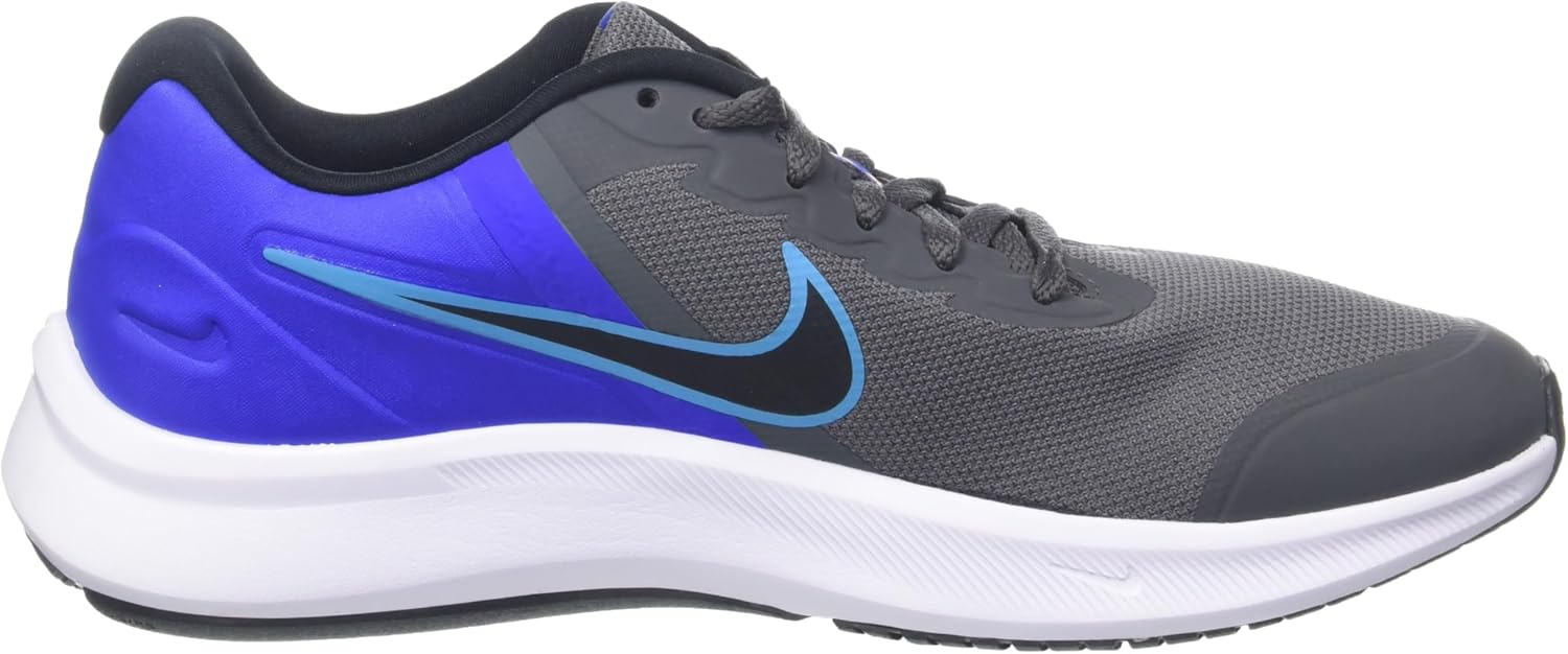 Детские кроссовки Nike Star Runner 3 Black/Black-Dk Smoke Grey (DA2776 001), черный/синий/серый — фото 4