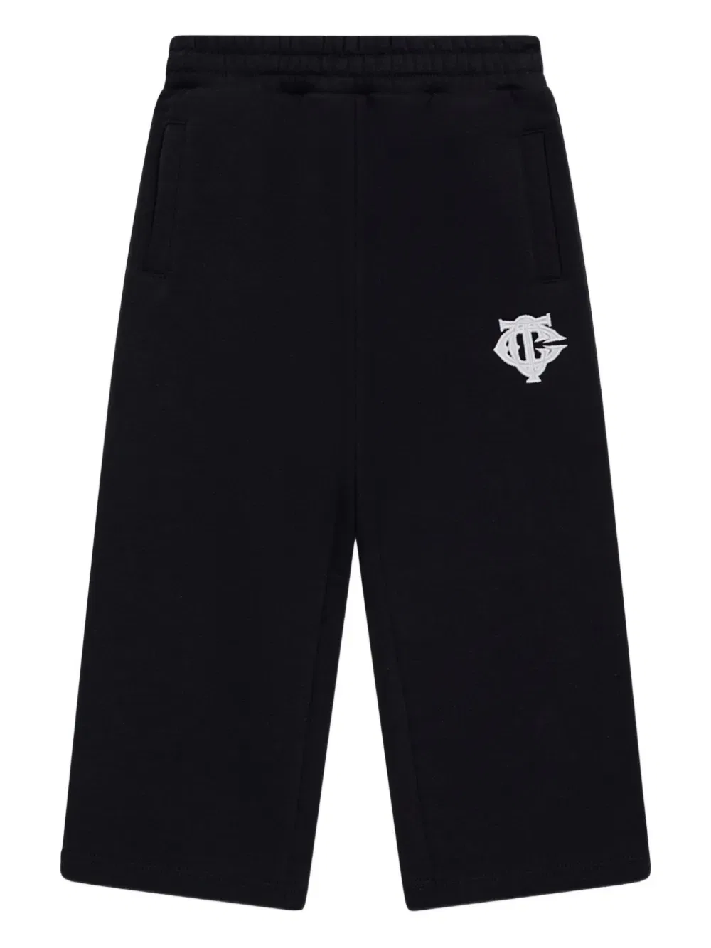 Брюки с вышитым логотипом и карманами The Couture Club Kids, черный