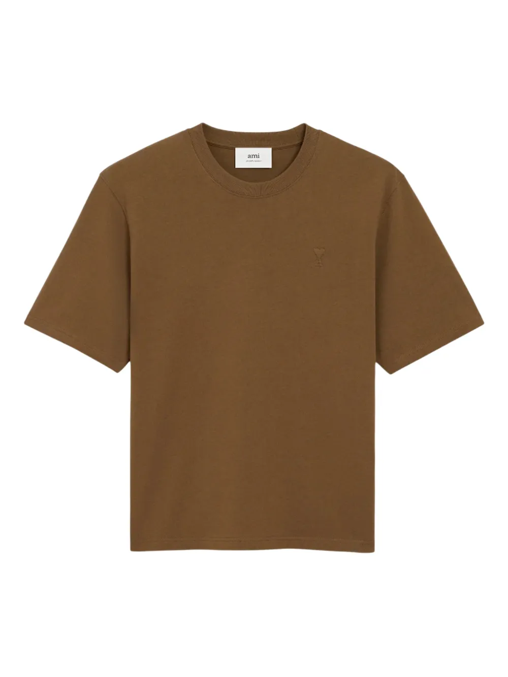 

Футболка с тисненым логотипом Ami Paris, коричневый