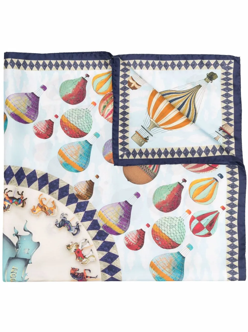 

Шелковый платок с принтом Aspinal Of London, синий