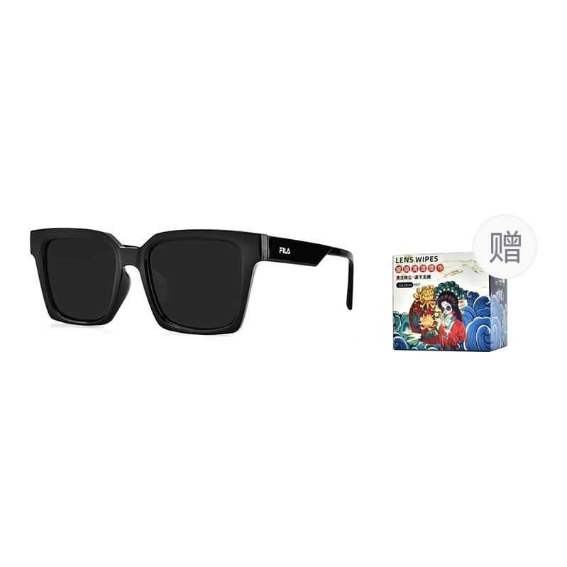 

FILA Пластиковая оправа квадратные солнцезащитные очки унисекс, Z42P-Black Frame with Gray Lens