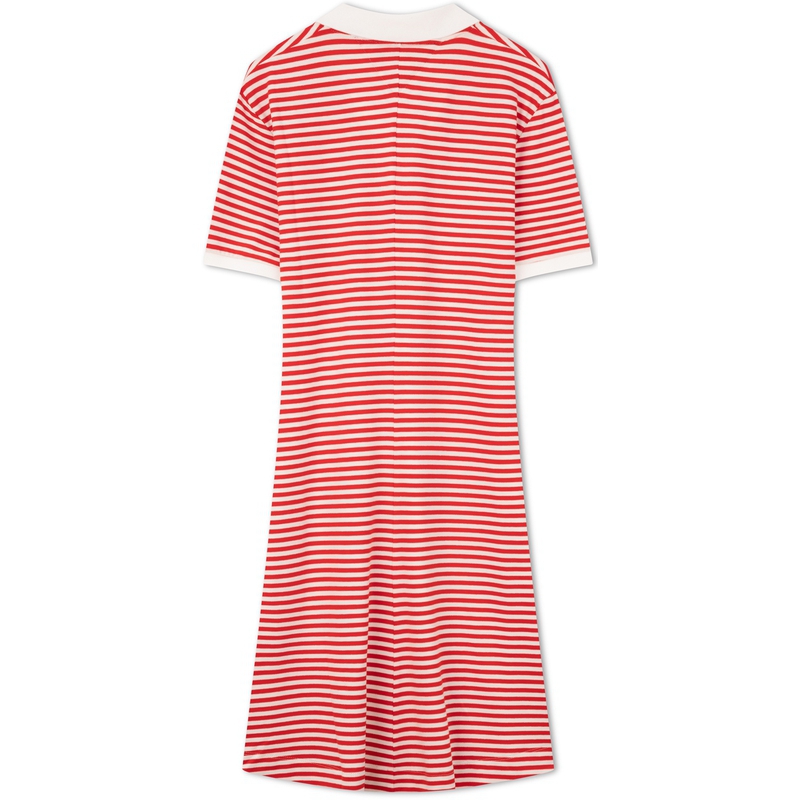 Платье с вышитым логотипом Tommy Hilfiger, красно-белая полоска — фото 3