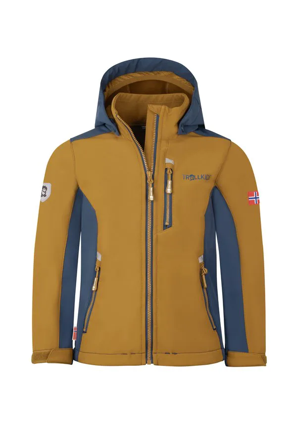 Куртка balestrand из софтшелла Trollkids, Bronze/Stormy Blue