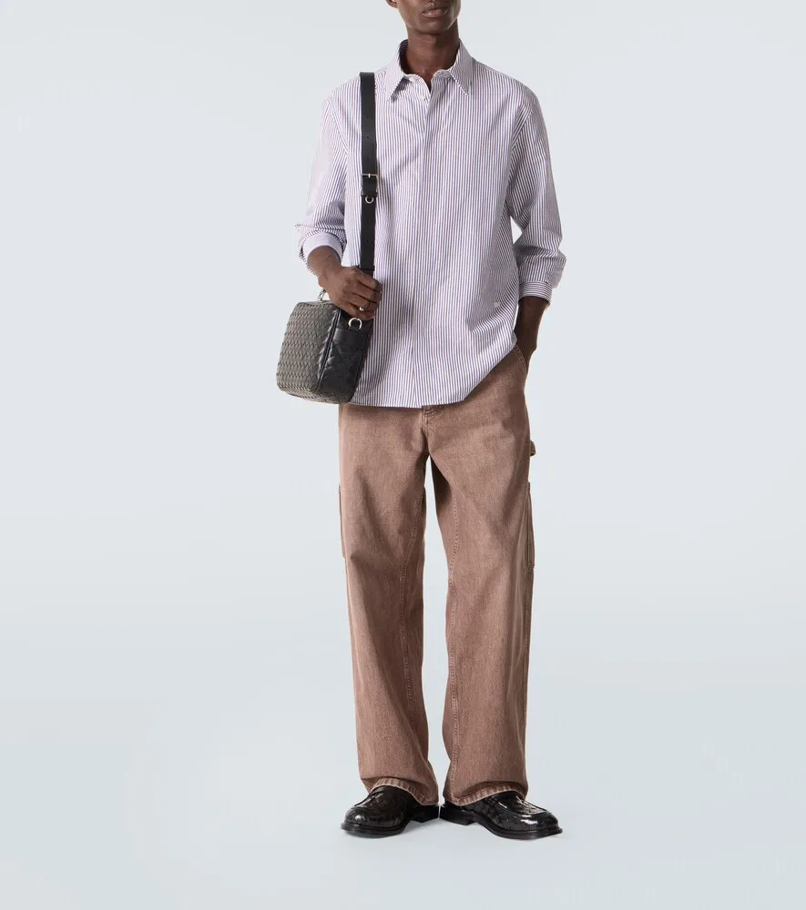 Кожаные пенни-лоферы James Intrecciato Bottega Veneta, черный — фото 2