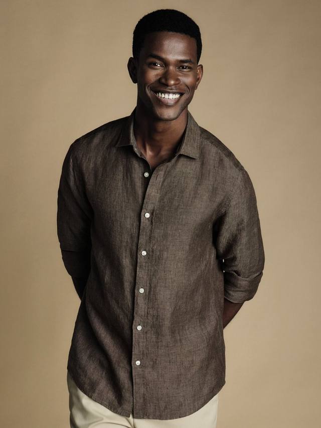 

Классическая льняная рубашка Charles Tyrwhitt, Mocha