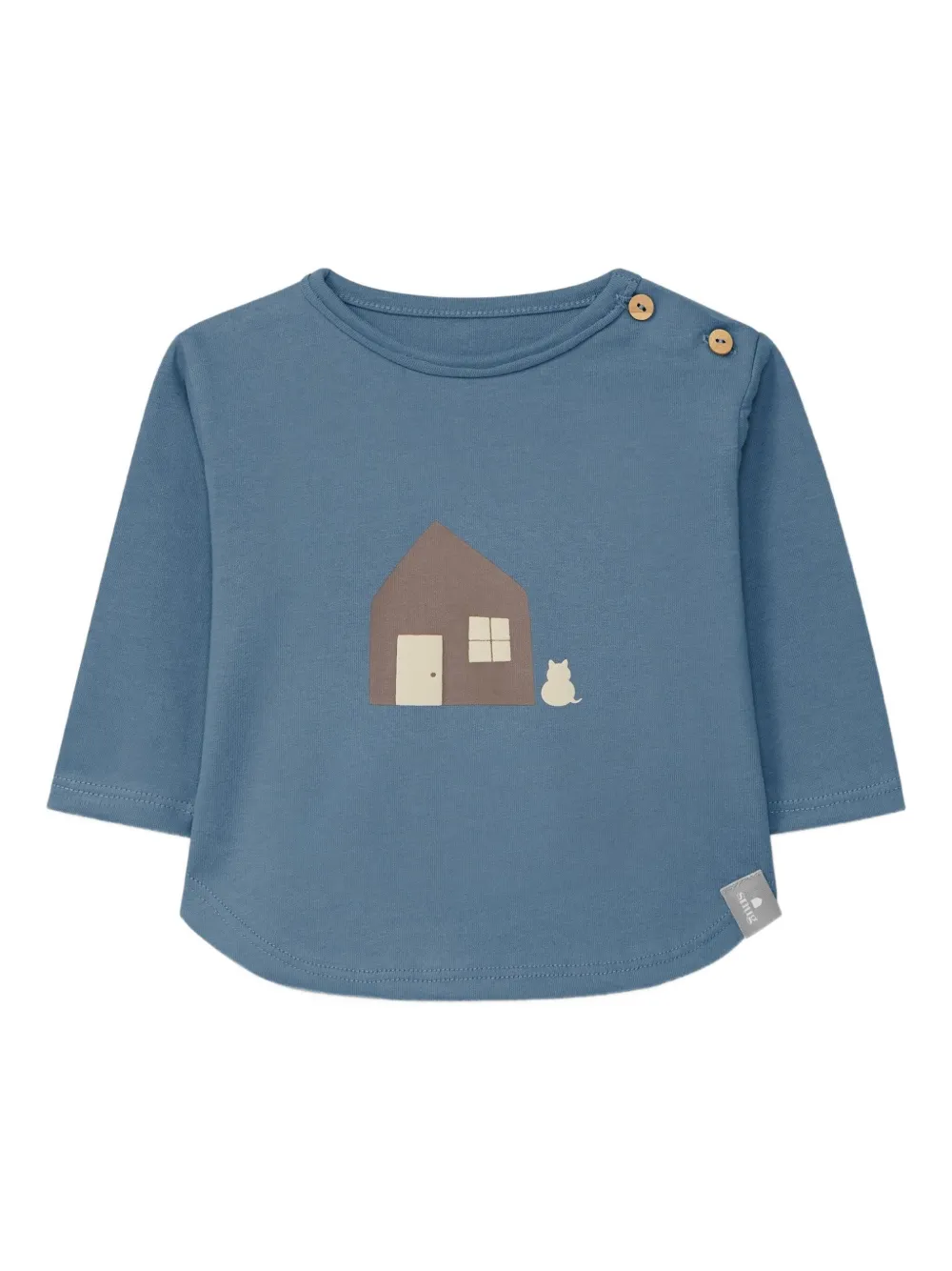 

Топ с графическим принтом на пуговицах Snug, синий