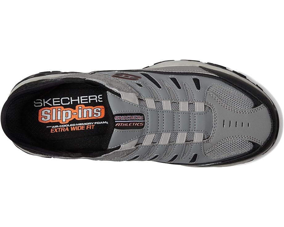 Кроссовки SKECHERS Afterburn M. Fit Ridgeburn Hands Free Slip-Ins, цвет Gray/Black — фото 2