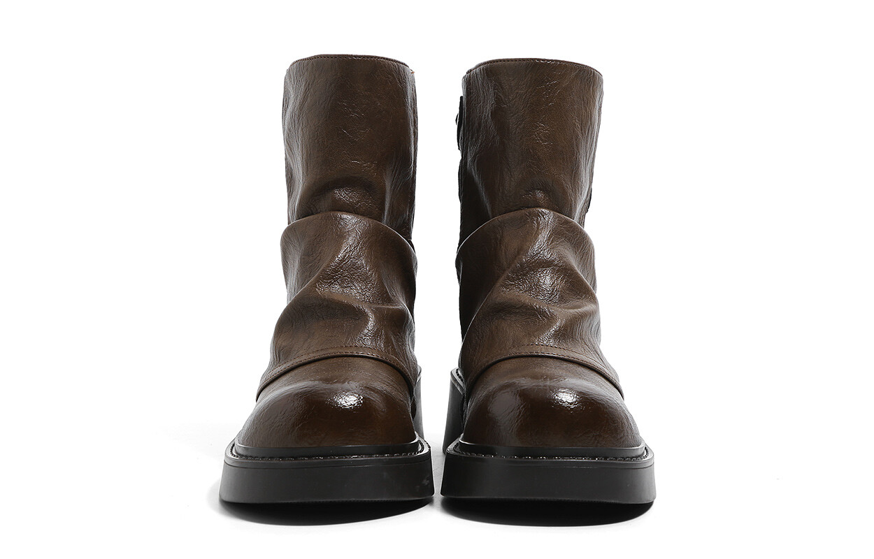 Ботинки женские Huanqiu Martin Boot на каблуке, коричневый — фото 3